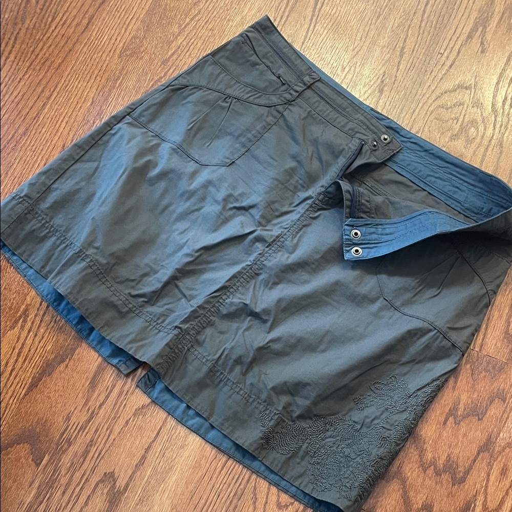 REI Dark Gray Skirt with Button Detail
